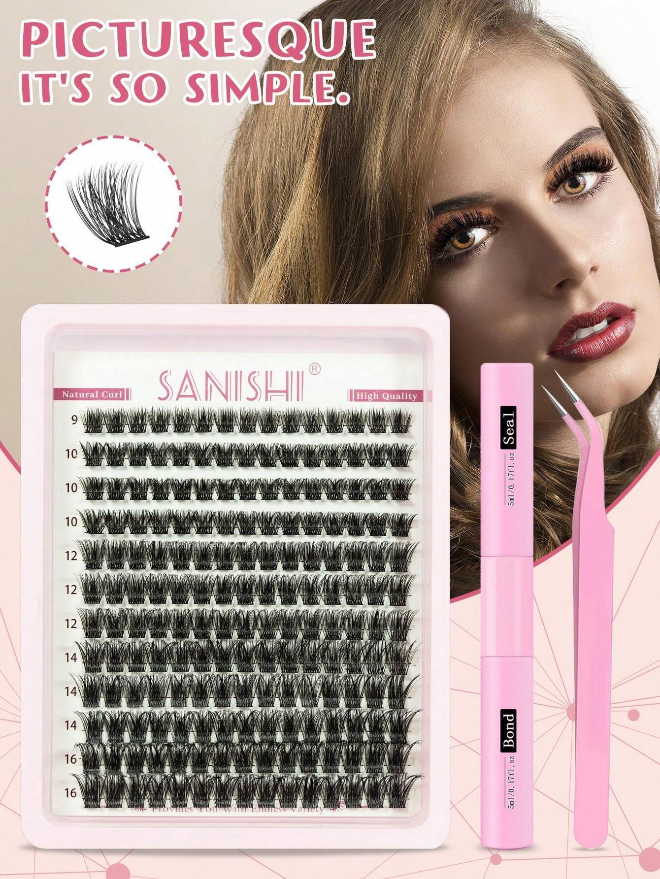 SANISHI - Kit de Pestañas REUTILIZABLE (144 PESTAÑAS)