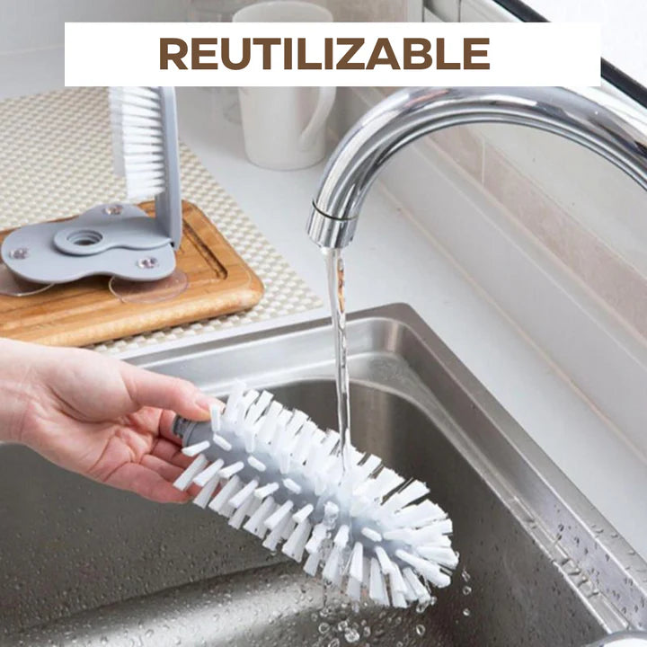 CrystalWash™ - Cepillo de Lavado para Vasos con Ventosa