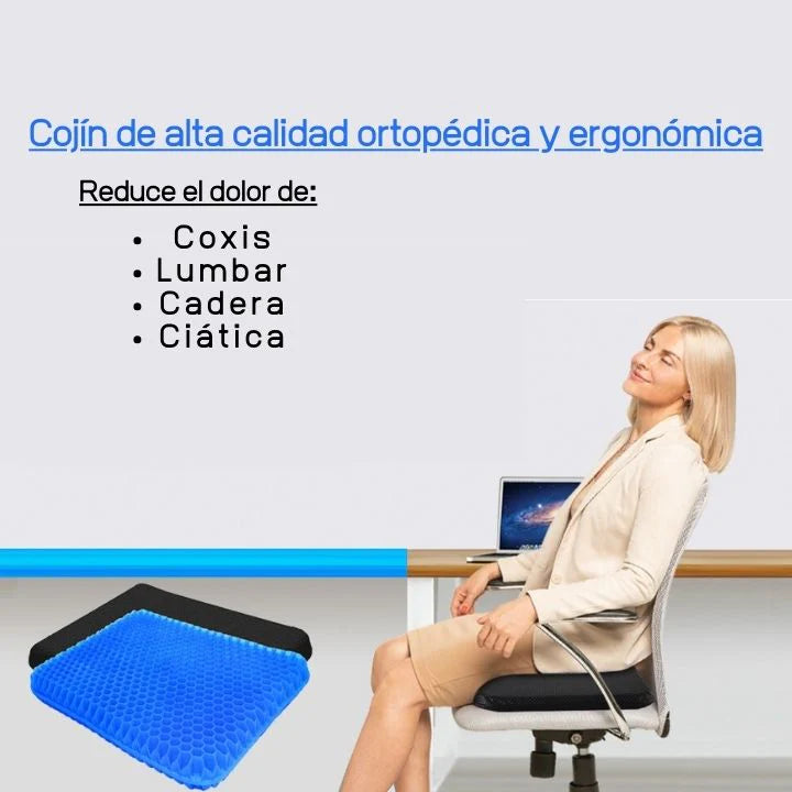ComfySeat™ - Cojín de Gel Ortopédico y Ergonómico