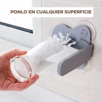 CrystalWash™ - Cepillo de Lavado para Vasos con Ventosa