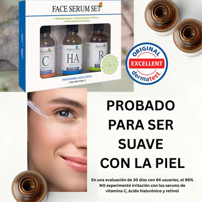 Kit Facial 3 en 1 – Hidratación, Luminosidad y Antienvejecimiento