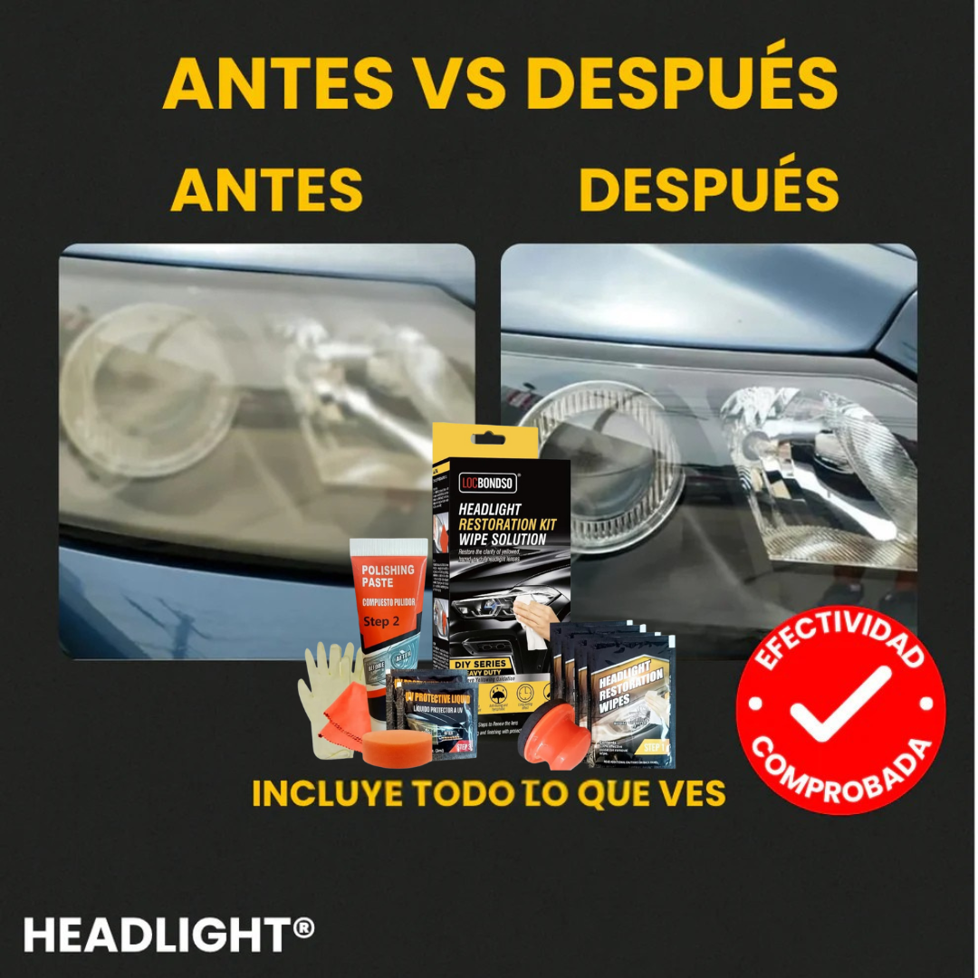 Kit HeadLight® | Restauración Total de Faros en Minutos