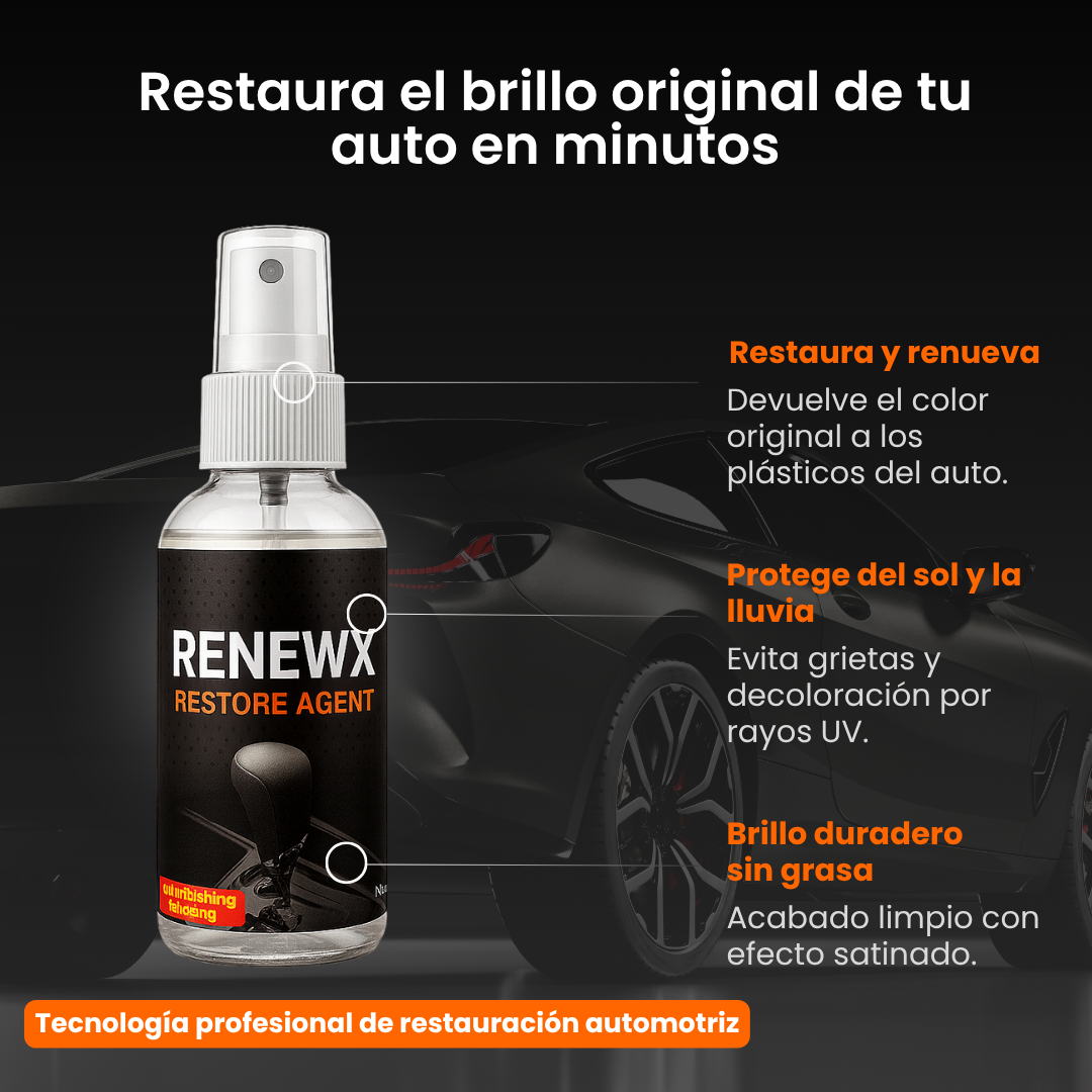 RenewX® | Restaurador de Plástico para Autos